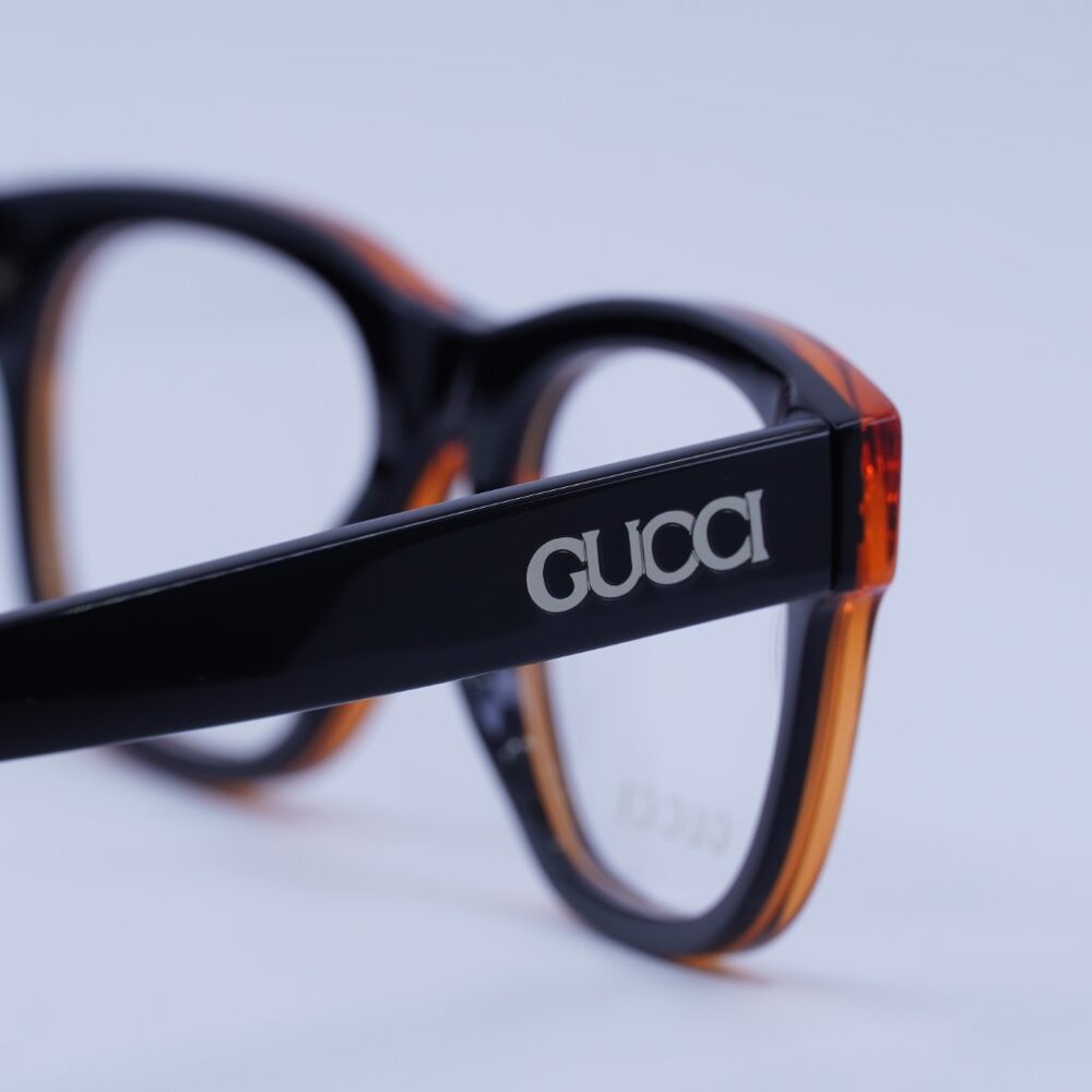 Gucci GG1796O 003 Eyeglasses Burgundy Crystal on Black 52mm Square Frame - Picture 5 of 9